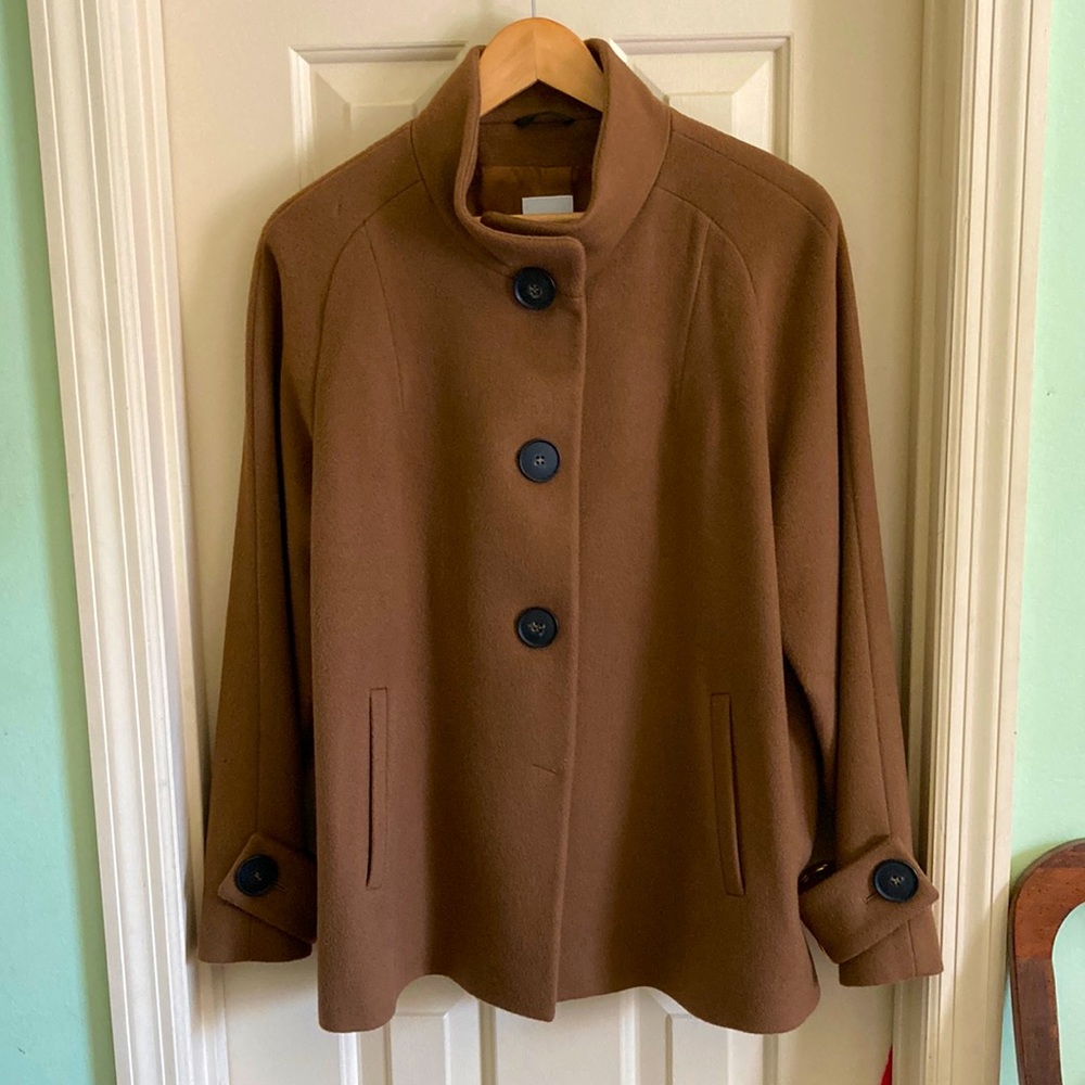 Cinzia Rocca Icons Brown Short Wool Pea Coat